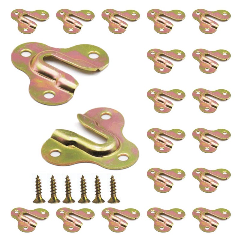 Adiyer 20pcs Zinc Yellow Keyhole Hangers Mirror Picture Frame Hangers Mug Key Coat Hanging Rack Wooden Board Wall Mount Single Keyhole Hanging Plate - Image 1